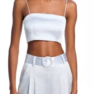 Cinq à Sept  - Nikki Hammered Satin Crop Top